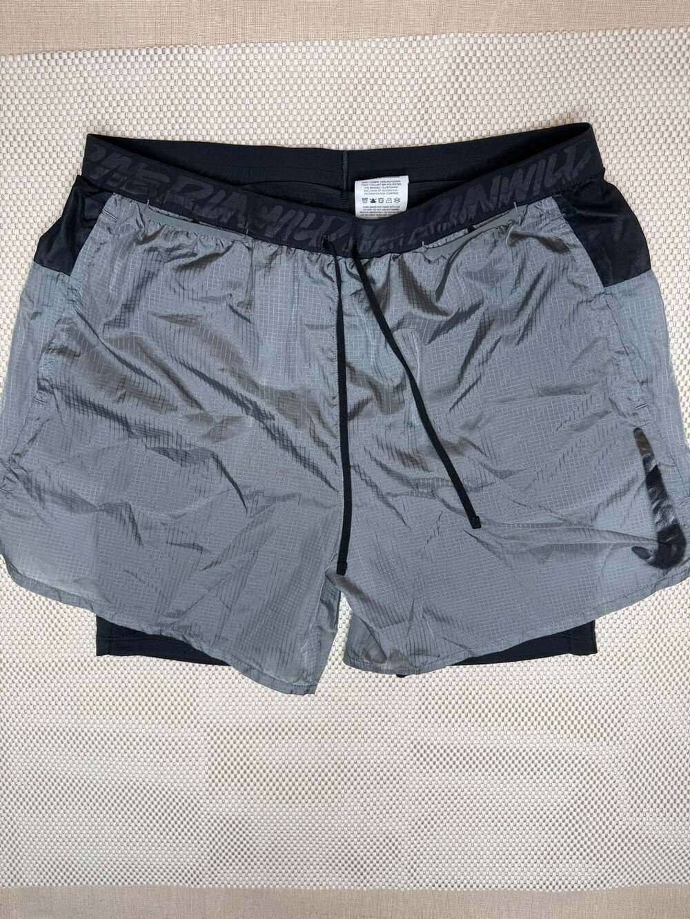 Nike Dri-FIT ADV Division Running Shorts Size L Gray Black